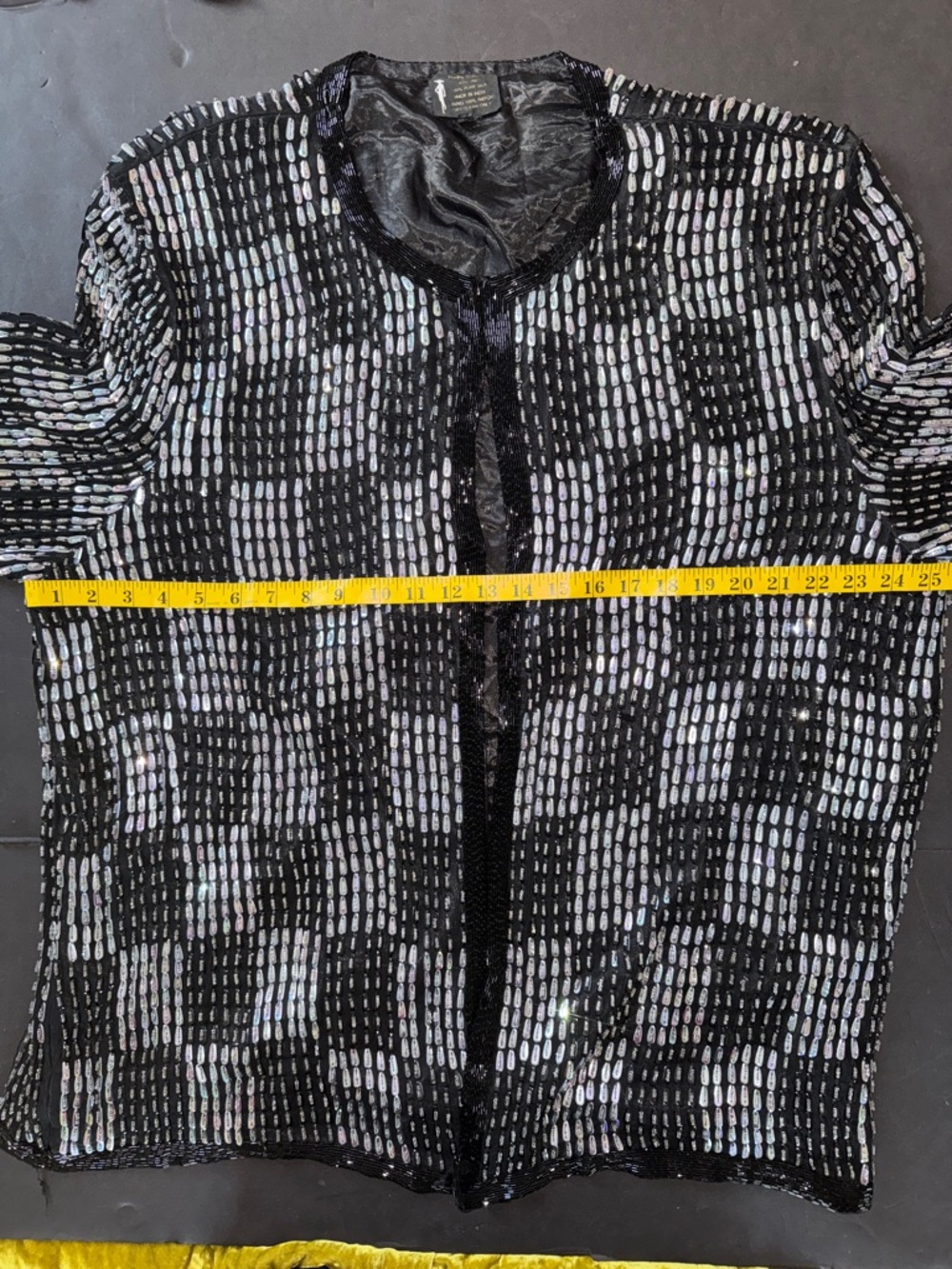 Vintage Pinky Creations Sequin / Beaded Silk Cardigan XXXL - Picture 6 of 17